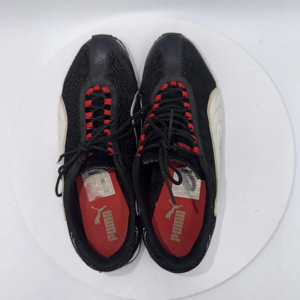 PUMA Vintage Y2K‎ Speedcat Black Red Suede Embossed Sneakers Size Women's 6.5